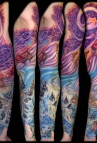 Braccio Fabulous Color Fantasy World Tattoo Pattern