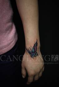 Shanghai tattoo show picture Canglong tattoo works: tatuaggio farfalla da polso
