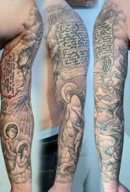 ruke prekrasna vjerska tema crni uzorak tetovaža