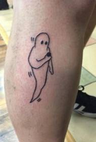 figurë e vogël e shkopit të tatuazhit viç mashkull në tatuazhin e zi fantazmë