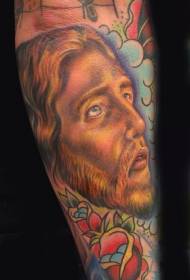 patró de tatuatge de color de braç Jesús avatar