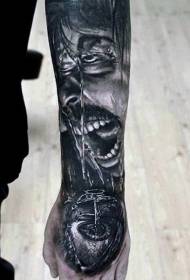 arm horror musta hullu mies muotokuva silmä tatuointi malli