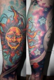 Boja nogu Uzorak tetovaže sunčevog mjeseca
