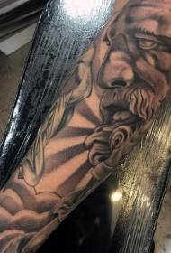 braccio nero scultura ritratto grigio con motivo a nuvola