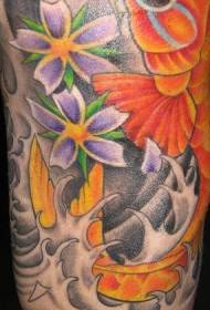 rangi ya mkono koi tattoo tattoo muundo
