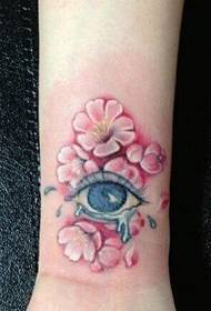 tatouage réaliste d'oeil de personnalité de poignet