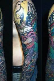 arm fantasy tecknad färg färg samurai tatuering mönster