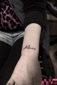 English small letter wrist tattoo picture
