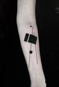 minimalist style geometric line tattoo picture on the arm
