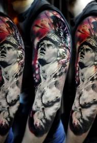 Arm kleur oude standbeeld Tattoo patroon