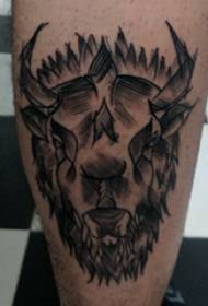 Skaapkop tatoeëermerk manstudentkalf op Satan skaapkop tatoeëer prentjie