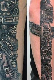 arm personlighet antika tribal staty tatuering mönster