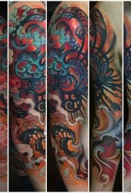 brazo nuevo estilo de ilustración escolar pintado patrón de tatuaje