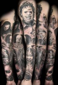 Flower Arm Grey Horror Movie Hero პორტრეტი Tattoo Picture