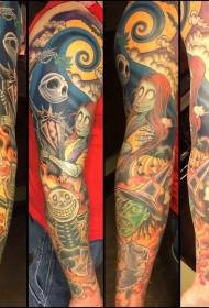 arm grouss Faarf verschidden Halloween Geescht Cartoon Tattoo Muster