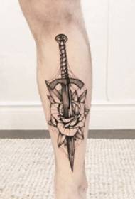 plab hlaub symmetrical tattoo txiv neej shank rau sawv thiab dag daim duab tattoo