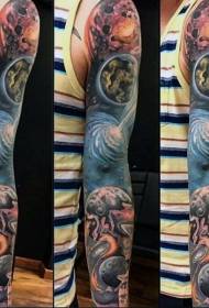 flor braço multicolorido lindo espaço grande tatuagem padrão