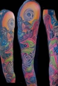 наоружајте познати цртани монстер узорак тетоваже у боји