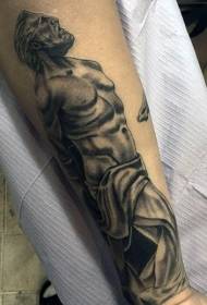 pèsonèl nwa-gri pòtrè estati tatoo modèl
