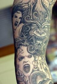 braccio vari modelli di tatuaggio nero diavolo