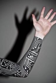 modello di tatuaggio chip elettronico nero personalità braccio