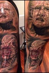Плечо-реалістичні татуювання з героями монстрів жахів