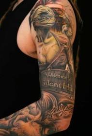 Armkleur Silent Ridge Tema Tattoo-patroon