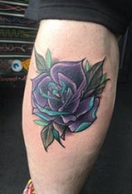 Tattoo Little Rose Boys Calf akan hotunan hoto na Turai da Amurka na Rose Tattoo