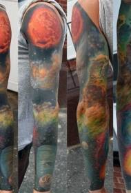 modeli tatuazh i hapësirës së thellë me ngjyra misterioze me ngjyra të mëdha
