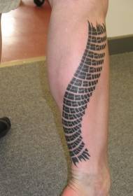 perna black curved totem tattoo photo