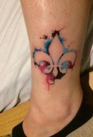 Akvarelno brizganje črnila tatoo dekle teleta na ustvarjalni sliki akvarela splash tattoo
