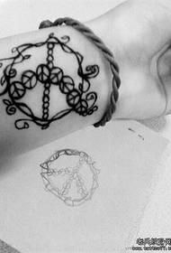 motivo tatuaggio polso anti-guerra logo