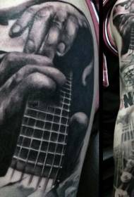 Flower Arm Color Music Theme Tattoo Pattern