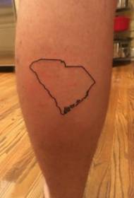 Tattó rúmfræði karl kálfur á rúmfræðilegri húðflúrmynd
