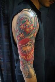 ombro grande novo japonês cor tumbler tatuagem padrão