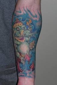 Ganesha spalvos dramblio tatuiruotės modelis