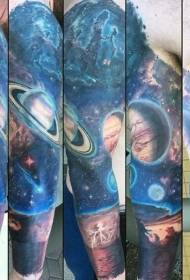 paže úžasné barevné sluneční soustavy prostor tetování vzor