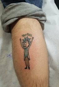 Tattoo cartoon character boys calves painted cartoon character tattoos Picture