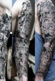 Arm wunderschöne schwarze Asche alte Skulptur Tattoo-Muster