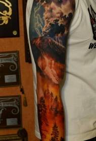flower arm color original painted forest tattoo Pattern