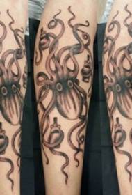 Black octopus tattoo male student arm on black octopus tattoo prickly picture