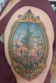 Tatuaje de árbore, brazo do neno, tatuaxe de árbore, cadro pintado
