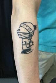 Tetoválás rajzfilmfigura lány rajzfilm egyszerű karakter tetoválás kép a karján