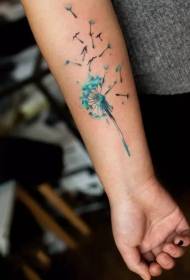 Lengan cantik dandelion terbang dicat corak tatu