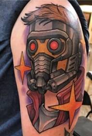 Maschera creativa del tatuaggio del ritratto del ragazzo di schizzo dell'acquerello dipinta braccio dei ragazzi