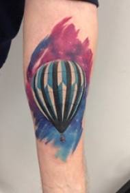 Abafana Izikhali Zidwetshwe I-Gradient Geometric Simple Lines Hot Air Balloon tattoo Photo