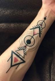 Pojkar armar målade akvarell skissar geometriska element klassiska totem tatuering bilder