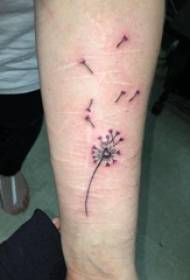 Krahu vajzë në pikën e zezë me gjemba të linjës së thjeshtë dizajn tatuazh luleradhiqjeje