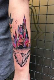 European and American color castle sting arm tattoo tattoo