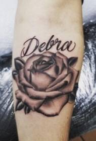 Rose mkono mpya wa kike wa tattoo mpya ya Kiingereza na picha ya tattoo
